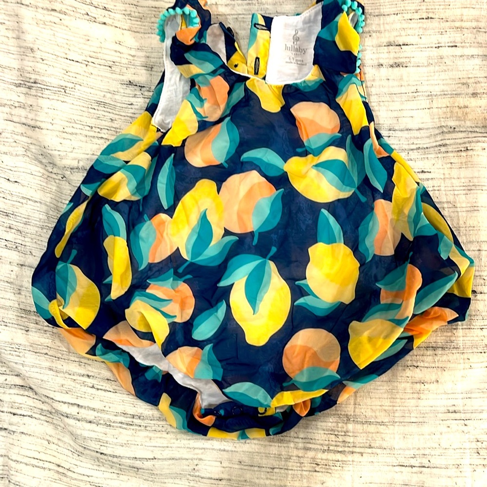 Lemon and peach bubble romper